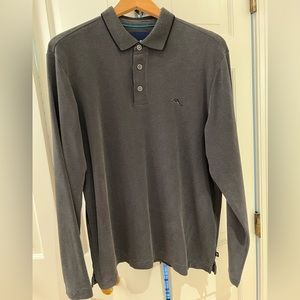 Tommy Bahama Men’s Long Sleeved Polo Medium, Gray Color